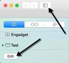 safari editar marcadores