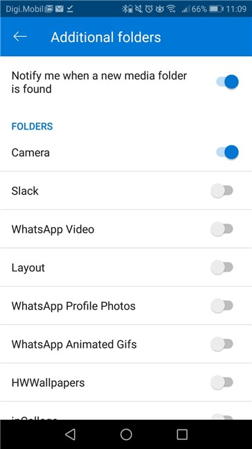 Carpetas de imágenes adicionales que se pueden cargar en OneDrive