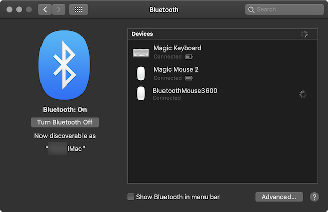 El mouse Bluetooth está conectado