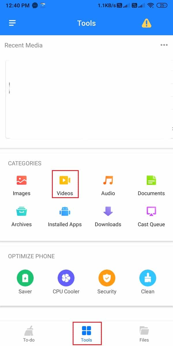 En Categorías, vaya a la sección Videos