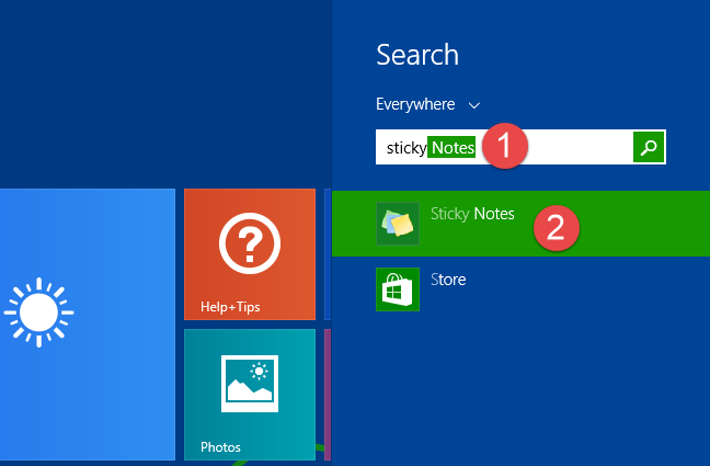Karteczki samoprzylepne, Windows 7, Windows 8.1