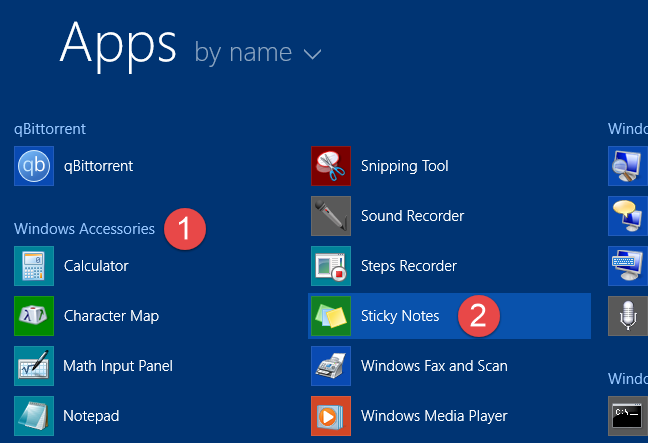 Karteczki samoprzylepne, Windows 7, Windows 8.1