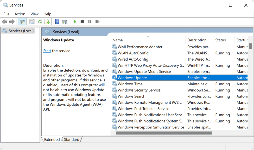 haga doble clic en un servicio