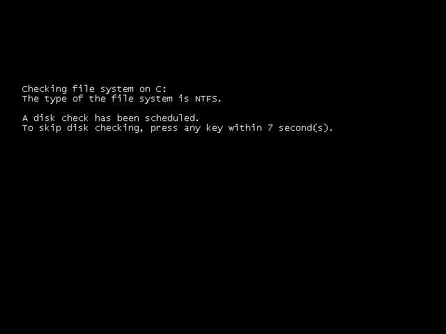 Ejecutar Check Disk (chkdsk) durante el arranque del sistema
