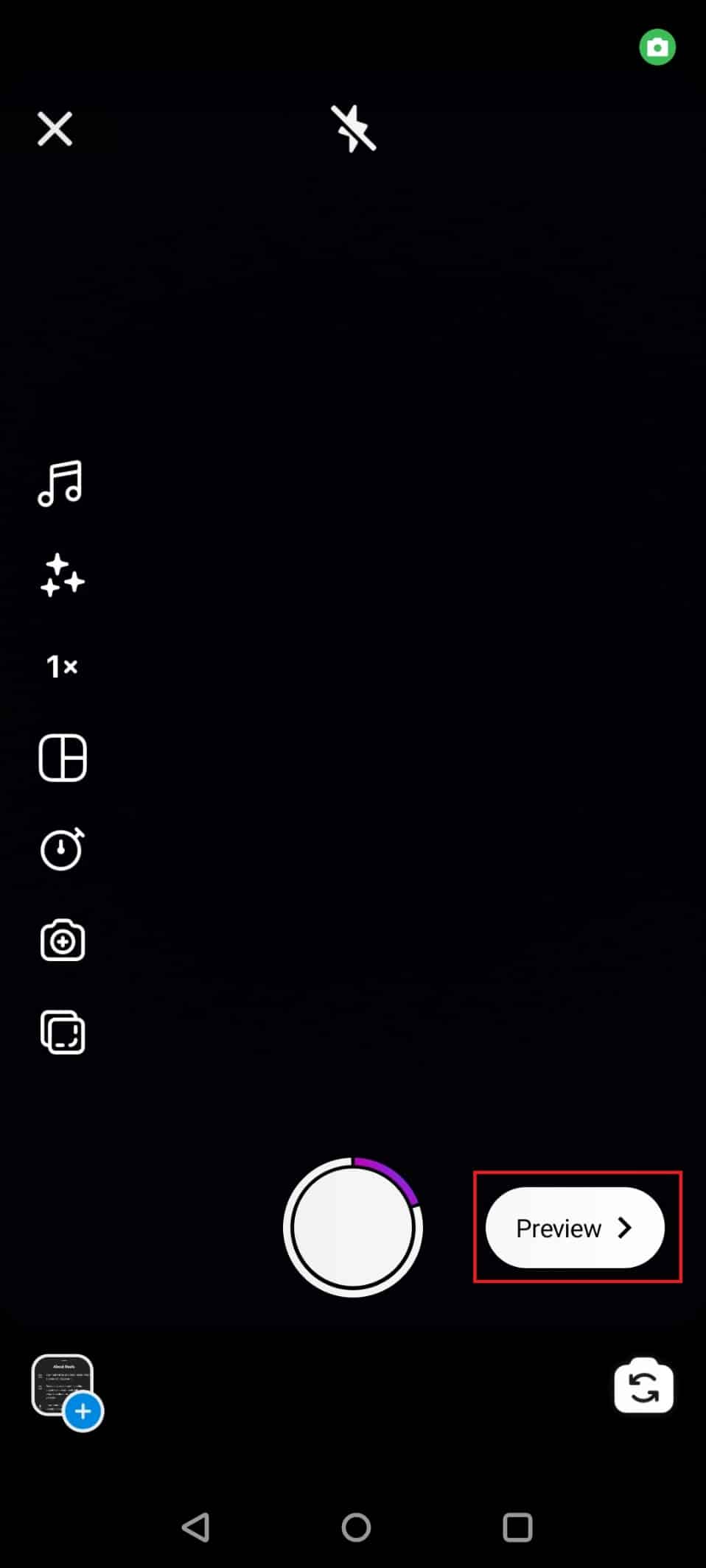 Toque en Vista previa