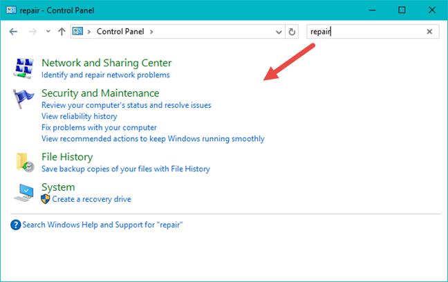 Panel de control, clásico, vista
