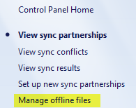 Archivos sin conexión en Windows 7