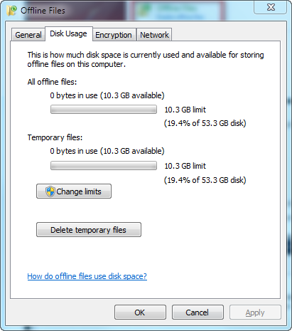 Archivos sin conexión en Windows 7