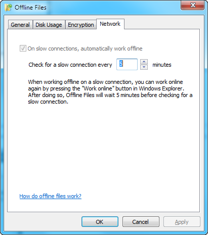 Archivos sin conexión en Windows 7