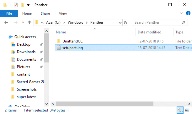 Ve a la carpeta pantera en Windows