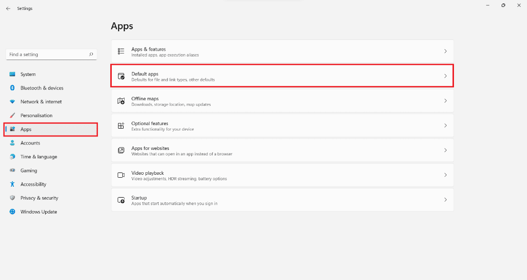 Sección de aplicaciones en la aplicación Configuración.  Cómo hacer que el editor de texto predeterminado de Notepad ++ en Windows 11