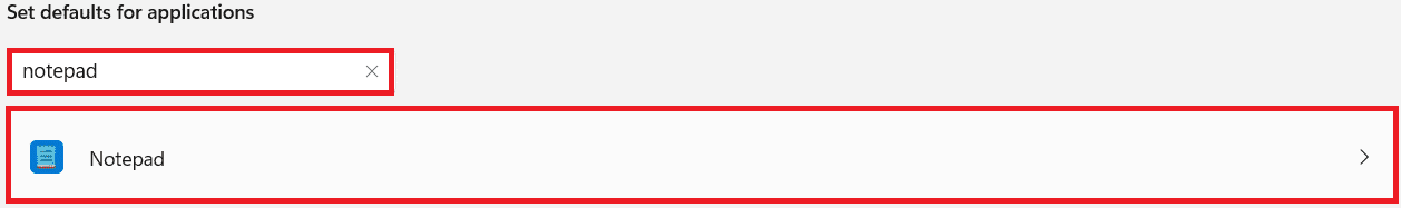 Sección de aplicación predeterminada la aplicación de configuración