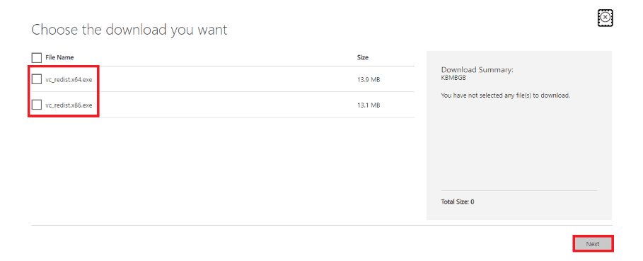 Descargando Redistribuible