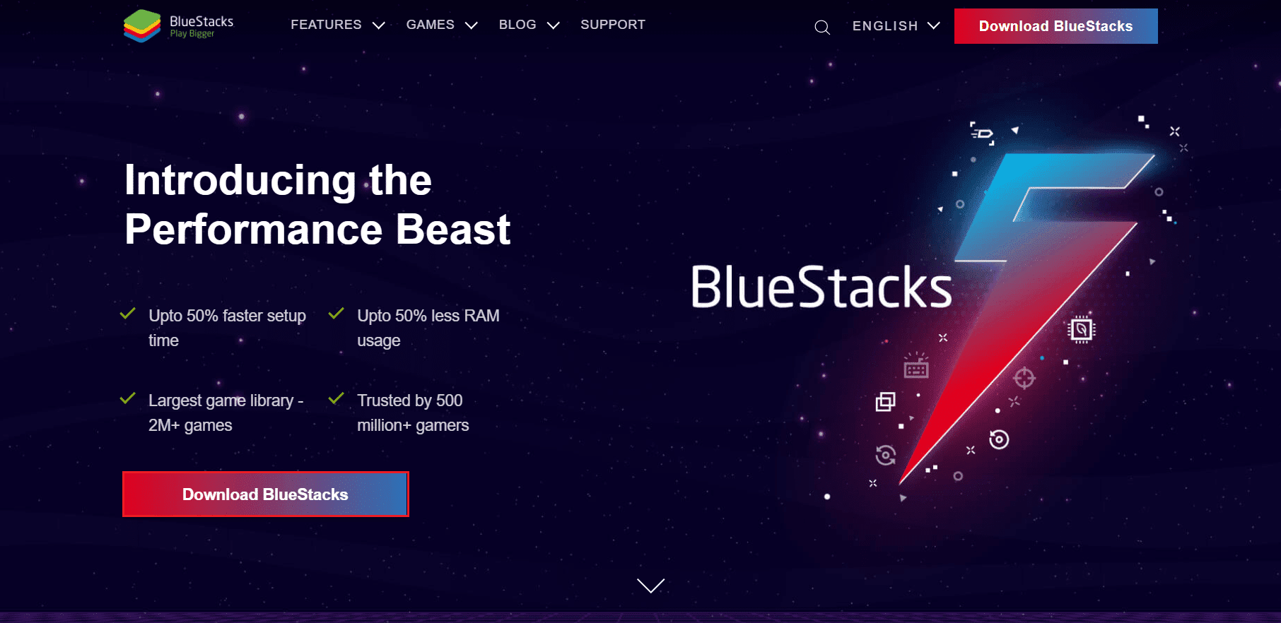 descarga bluestack desde el sitio web oficial.  Cómo arreglar VCRUNTIME140.dll falta un error en Windows 11