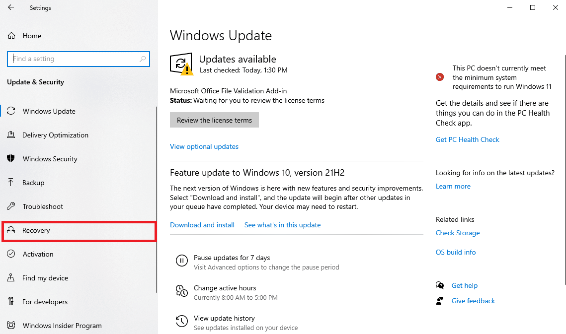 navegue hasta el menú Recuperación.  Arreglar el código de error u7121 3202 en Netflix