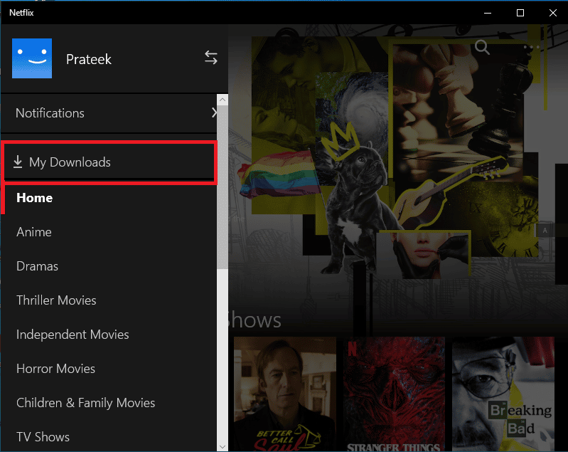 Localice y haga clic en Mis descargas