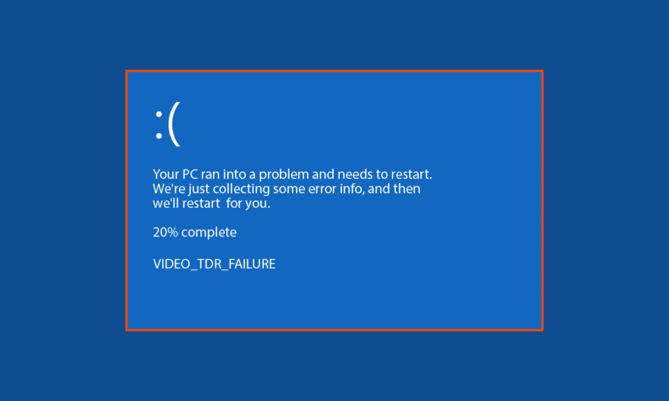 Solucione el error MSDN Bugcheck Video TDR en Windows 10