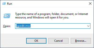 Presione la tecla de Windows + R y luego escriba gpedit.msc