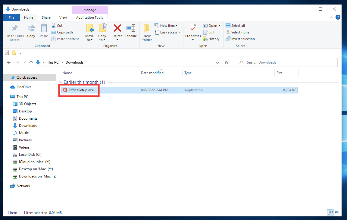 haga doble clic en el archivo del instalador de Office.  Arreglar el error de PowerPoint que no guarda el archivo
