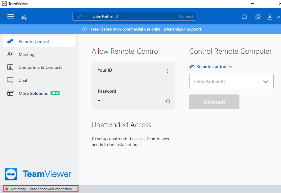 TeamViewer no está listo para comprobar su conexión. Arreglar Teamviewer no está listo, verifique su conexión