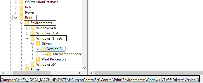 Entorno de impresión Windows NT x86 versión 3