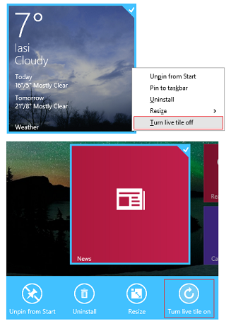 Windows 8.1, Pantalla de inicio, Mosaicos, Personalizar, Agrupación, Nombre, Mosaicos en vivo