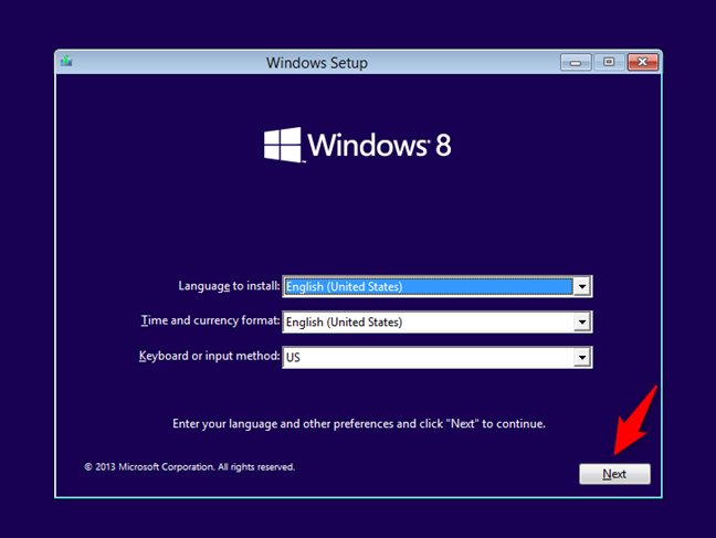 La instalación de Windows 8