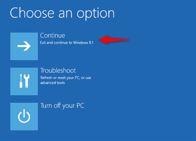 Continuando a Windows 8.1