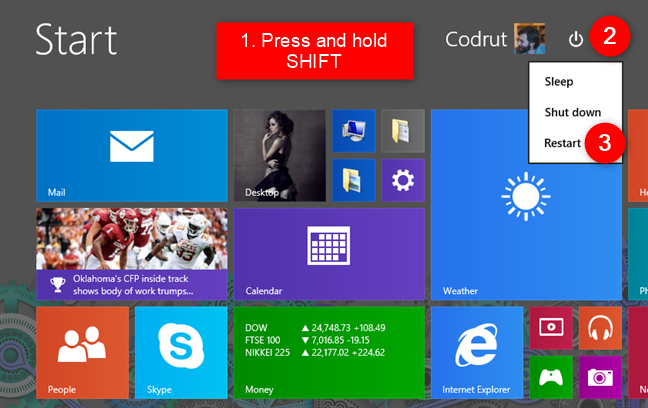 Entrar en modo seguro desde la pantalla de inicio de Windows 8.1