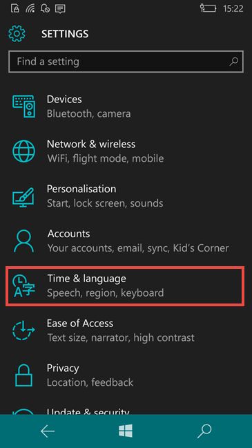 Windows 10 Mobile, Windows Phone 8.1, idioma, pantalla, cambio