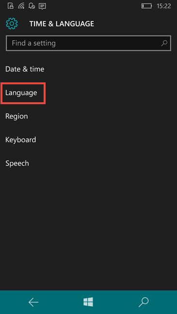 Windows 10 Mobile, Windows Phone 8.1, idioma, pantalla, cambio