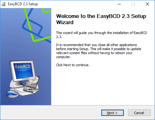 Descargue el software EasyBCD e instálelo