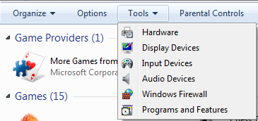 Carpeta de juegos en Windows 7