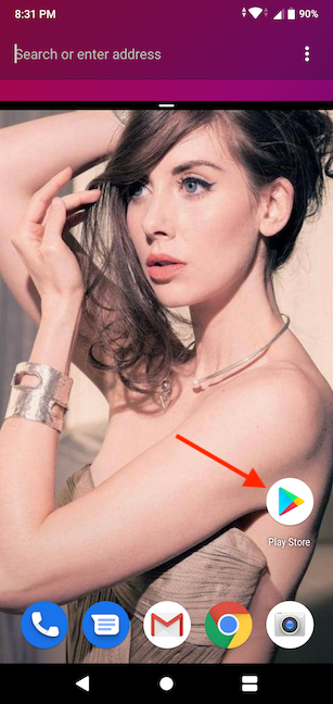 Navega a la segunda aplicación y tócala.