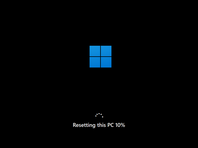 Progreso en el restablecimiento de esta PC