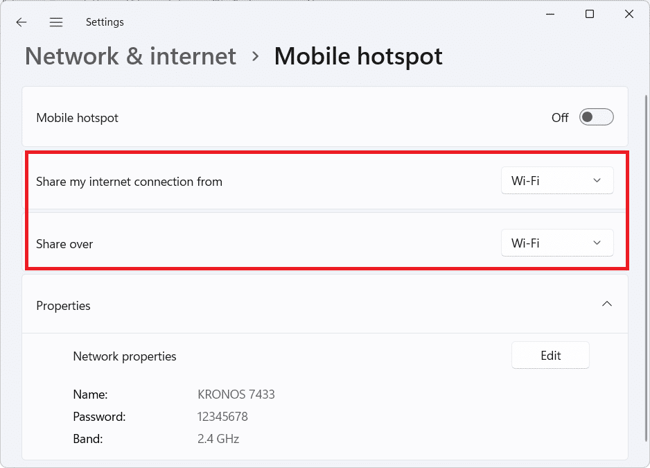 Proporcionar opciones de Internet para un punto de acceso móvil
