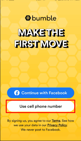 Toque Usar número de teléfono celular, luego ingrese su número de teléfono y verifique. 