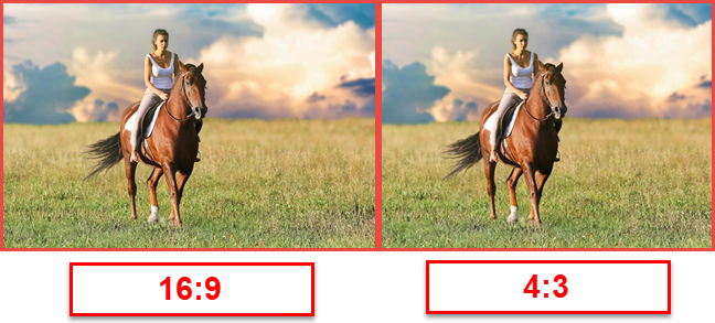 La misma imagen en una relación de aspecto de 16:9 frente a 4:3