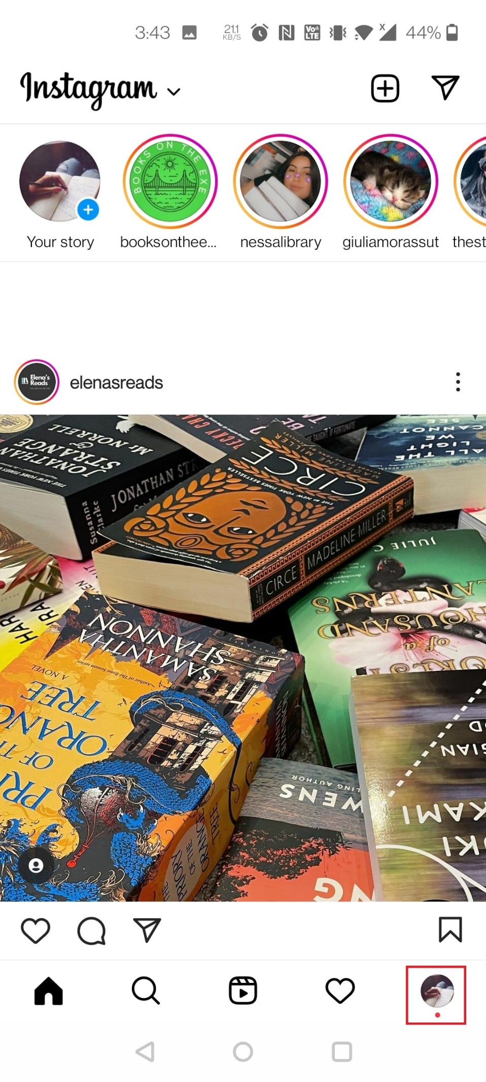 Toque su imagen de perfil en la esquina inferior derecha de su pantalla |  Cómo saber si alguien te denunció en Instagram