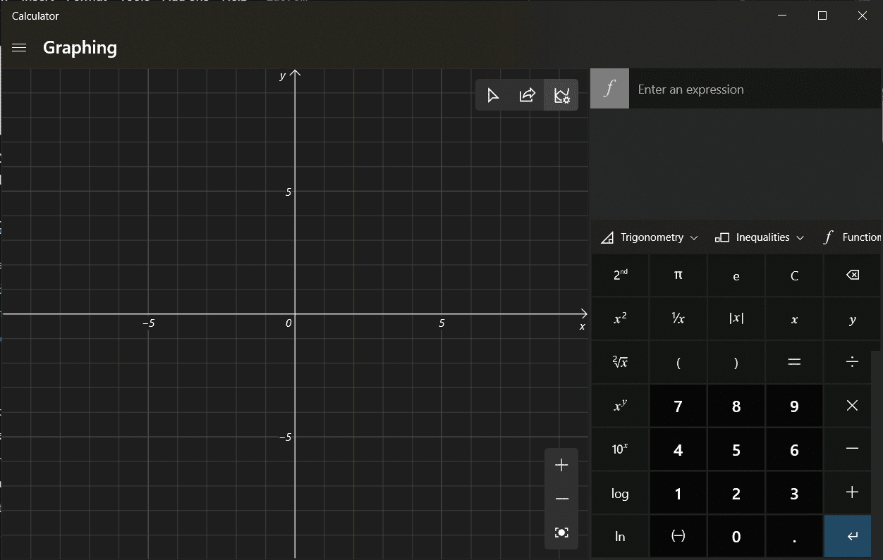En una fracción de segundo, será recibido con un gráfico vacío a la izquierda y un teclado numérico de calculadora de aspecto familiar a la derecha. Cómo habilitar el modo gráfico de calculadora en Windows 10