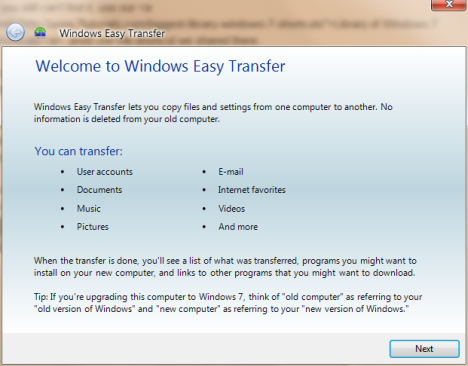 Transferencia fácil de Windows