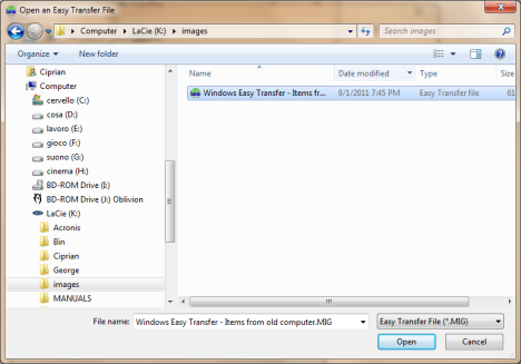Transferencia fácil de Windows