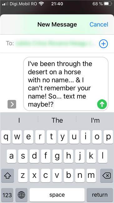 Respuesta rápida con un mensaje de texto personalizado en un iPhone