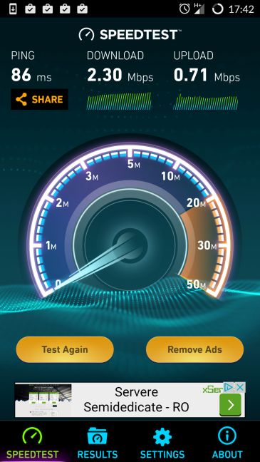 Android, internet, conexión, prueba, velocidad, medida, descarga, carga