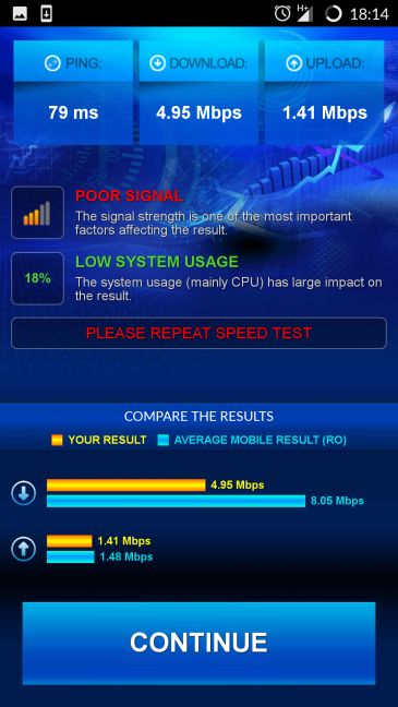 Android, internet, conexión, prueba, velocidad, medida, descarga, carga