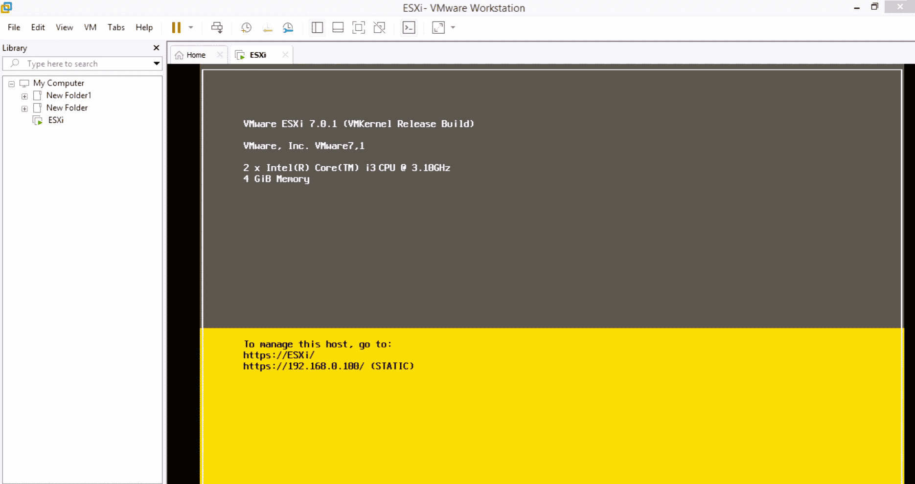 Máquina virtual ESXi