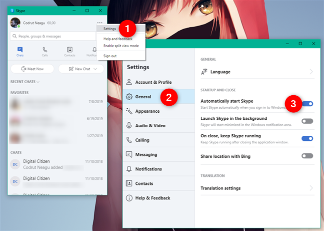 Iniciar Skype automáticamente