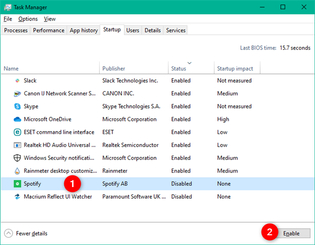 Permitir que una aplicación se ejecute al iniciar Windows 10