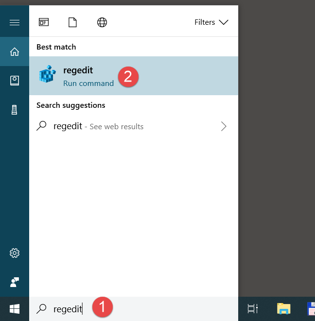 Windows, Editor del Registro, Regedit