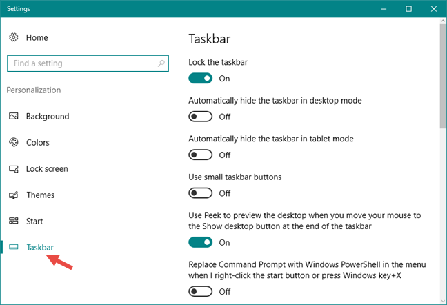 taksbar, Windows 10, personalizar, configurar, configurar